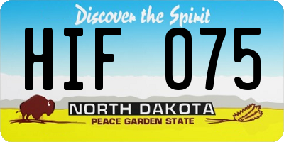 ND license plate HIF075