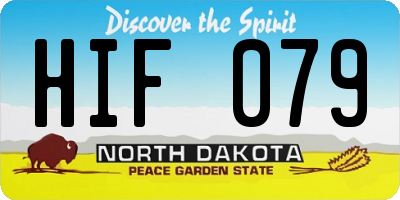 ND license plate HIF079