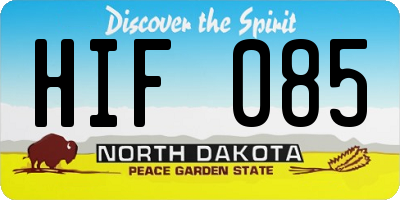 ND license plate HIF085