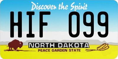ND license plate HIF099