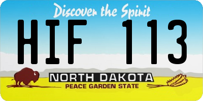 ND license plate HIF113