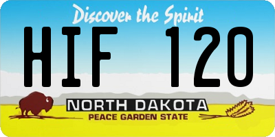 ND license plate HIF120