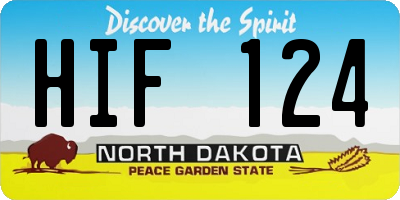 ND license plate HIF124