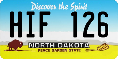 ND license plate HIF126
