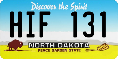 ND license plate HIF131