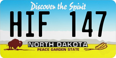 ND license plate HIF147