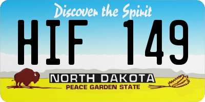 ND license plate HIF149