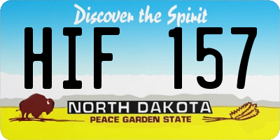 ND license plate HIF157