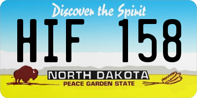ND license plate HIF158