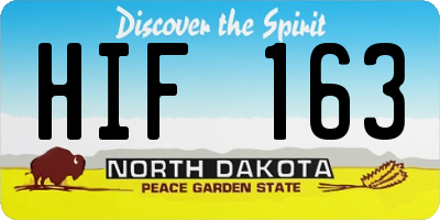 ND license plate HIF163