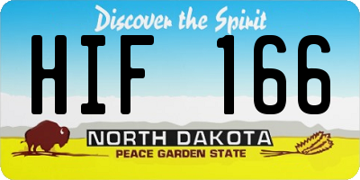 ND license plate HIF166