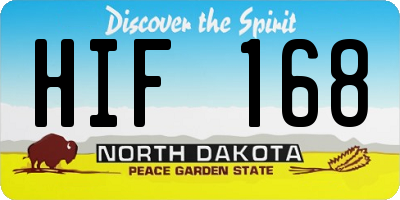 ND license plate HIF168