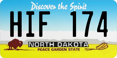 ND license plate HIF174