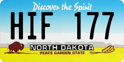 ND license plate HIF177