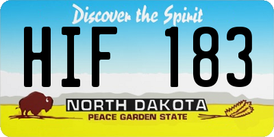 ND license plate HIF183