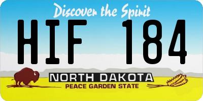 ND license plate HIF184