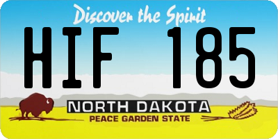 ND license plate HIF185