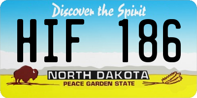 ND license plate HIF186
