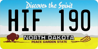 ND license plate HIF190