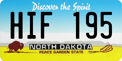 ND license plate HIF195