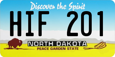 ND license plate HIF201