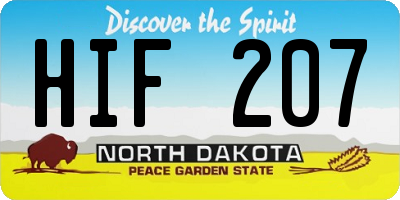 ND license plate HIF207