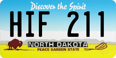 ND license plate HIF211