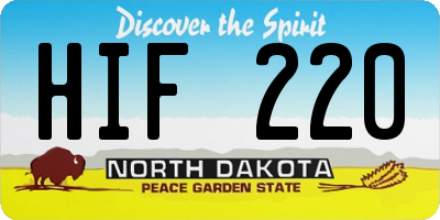 ND license plate HIF220
