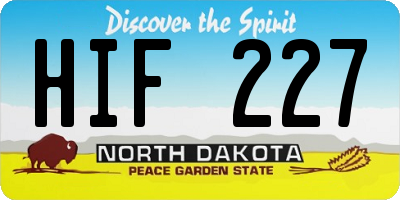 ND license plate HIF227