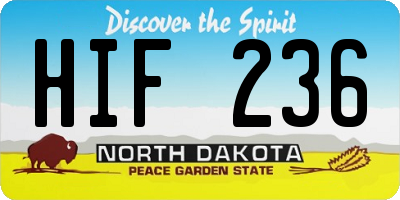 ND license plate HIF236