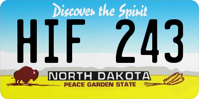 ND license plate HIF243