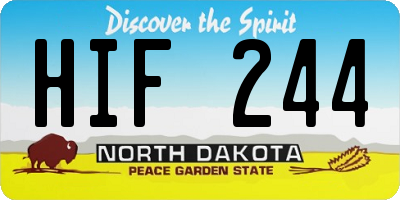ND license plate HIF244