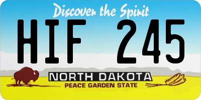 ND license plate HIF245