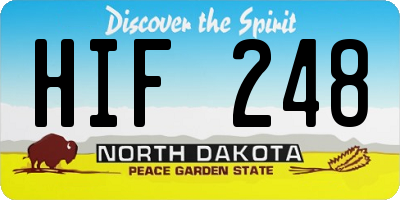 ND license plate HIF248