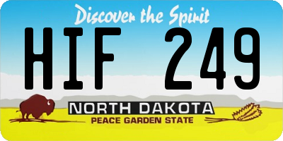 ND license plate HIF249