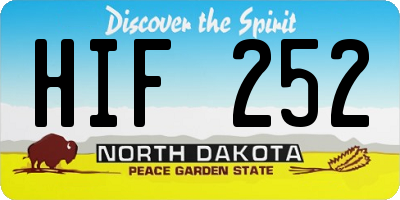 ND license plate HIF252