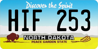 ND license plate HIF253