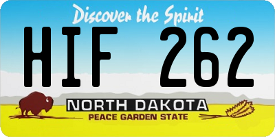 ND license plate HIF262