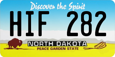 ND license plate HIF282