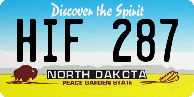 ND license plate HIF287