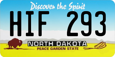 ND license plate HIF293