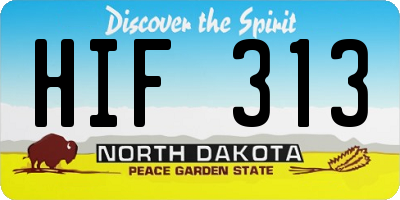 ND license plate HIF313