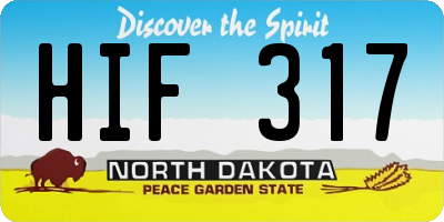 ND license plate HIF317
