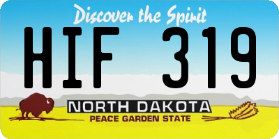 ND license plate HIF319