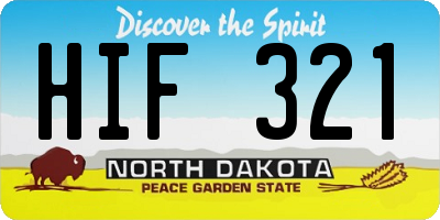 ND license plate HIF321
