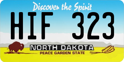 ND license plate HIF323