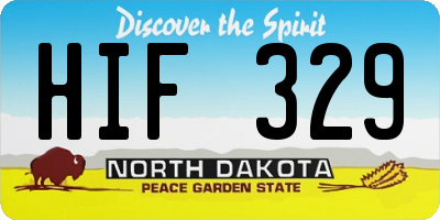 ND license plate HIF329