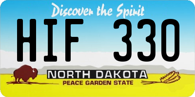 ND license plate HIF330