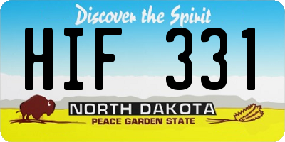 ND license plate HIF331