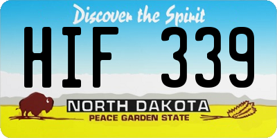 ND license plate HIF339